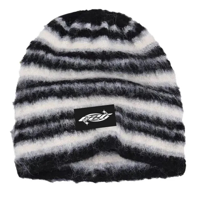Multicolour Fuzzy Wuzzy Mohair brushed beanie